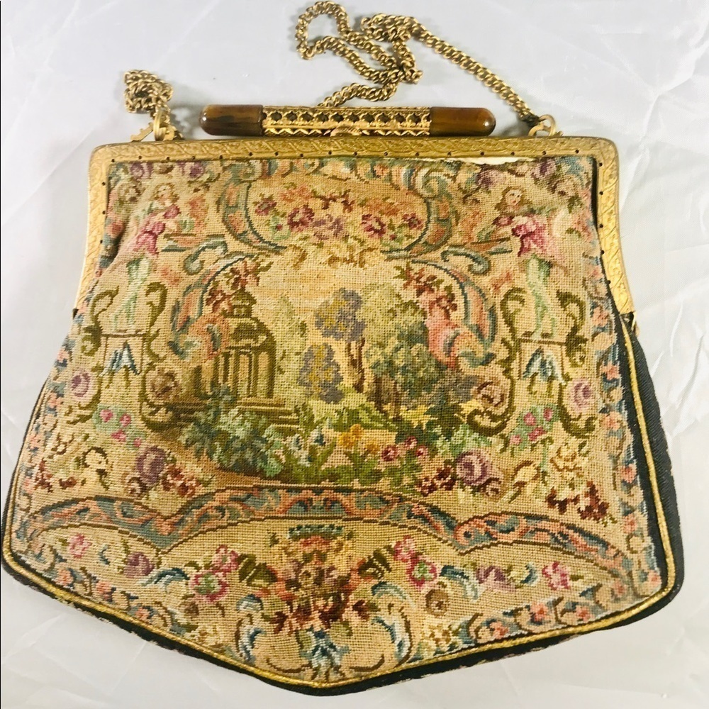 Aubusson Petit Point Needlepoint evening bag.